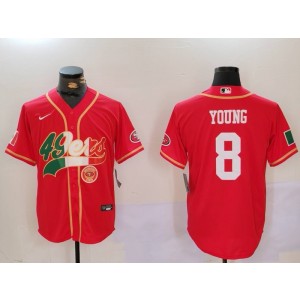 Nike 49ers 8 Steve Young Red Mexico Vapor Baseball Limited Men Jersey