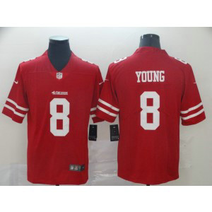 Nike 49ers 8 Steve Young Red Vapor Untouchable Limited Men Jersey