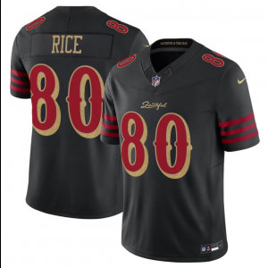 Nike 49ers 80 Jerry Rice Black Gold Rivalries F.U.S.E. Vapor Limited Men Jersey
