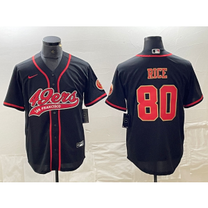 Nike 49ers 80 Jerry Rice Black Red Vapor Baseball Limited Men Jersey