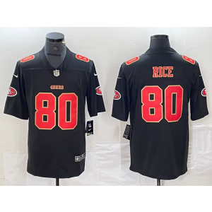 Nike 49ers 80 Jerry Rice Black Red Vapor Limited Men Jersey