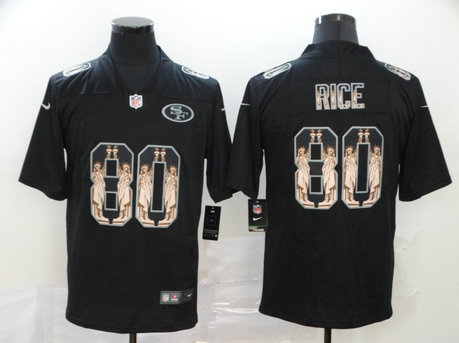 Nike 49ers 80 Jerry Rice Black Statue Of Liberty Limited Jersey