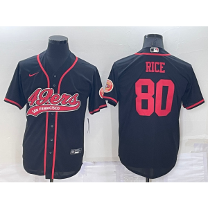 Nike 49ers 80 Jerry Rice Black Vapor Baseball Limited Men Jersey