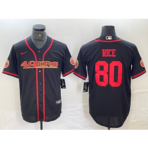Nike 49ers 80 Jerry Rice Black Vapor Baseball Limited Men Jersey