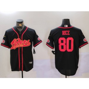 Nike 49ers 80 Jerry Rice Black Vapor Baseball Limited Men Jersey