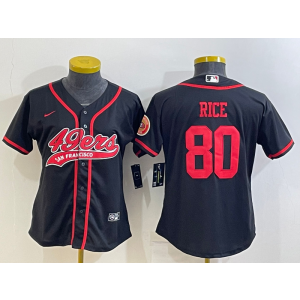Nike 49ers 80 Jerry Rice Black Vapor Baseball Limited Women Jersey