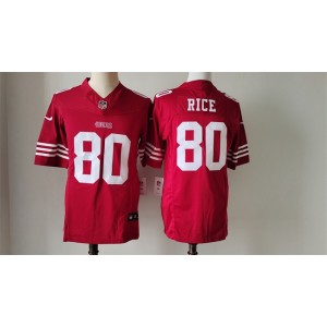Nike 49ers 80 Jerry Rice Red F.U.S.E Vapor Limited Men Jersey