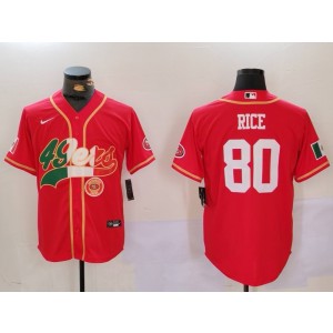 Nike 49ers 80 Jerry Rice Red Mexico Vapor Baseball Limited Men Jersey