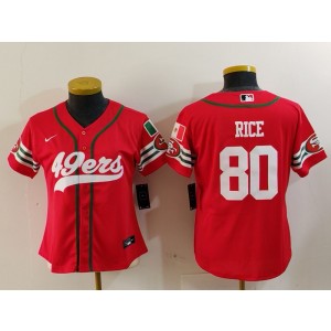 Nike 49ers 80 Jerry Rice Red Mexico Vapor Baseball Limited Women Jersey Nike 49ers 80 Jerry Rice Red Mexico Vapor Baseball Limited Women Jersey