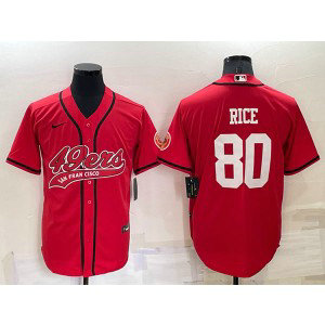 Nike 49ers 80 Jerry Rice Red Vapor Baseball Limited Men Jersey