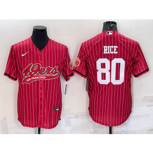 Nike 49ers 80 Jerry Rice Red Vapor Baseball Limited Men Jerseys
