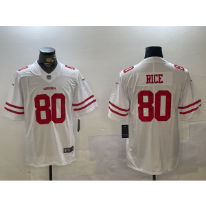 Nike 49ers 80 Jerry Rice White 2024 F.U.S.E. Vapor Limited Men Jersey