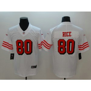 Nike 49ers 80 Jerry Rice White Color Rush Vapor Untouchable Limited Men Jersey
