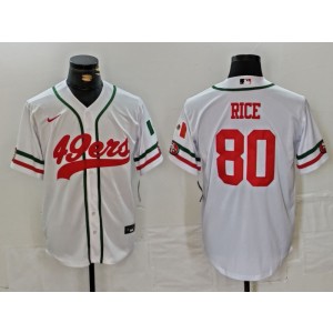 Nike 49ers 80 Rice White Vapor Baseball Limited Men Jersey