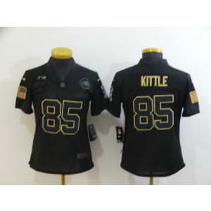 Nike 49ers 85 George Kittle 2020 Black Camo Salute To Service Limited Women Jersey