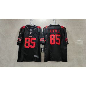 Nike 49ers 85 George Kittle Black 2023 F.U.S.E Vapor Limited Men Jersey