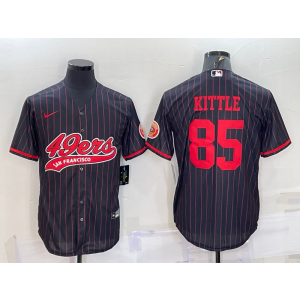 Nike 49ers 85 George Kittle Black Red Vapor Baseball Limited Men Jersey