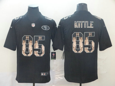Nike 49ers 85 George Kittle Black Statue Of Liberty Limited Jersey