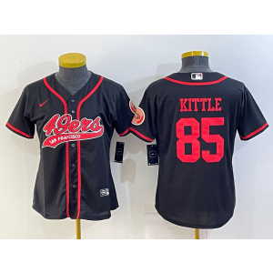 Nike 49ers 85 George Kittle Black Vapor Baseball Limited Women Jersey