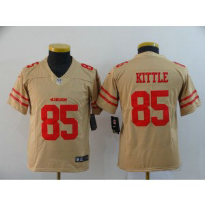 Nike 49ers 85 George Kittle Cream Inverted Legend Limited Youth Jersey