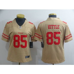 Nike 49ers 85 George Kittle Gold Inverted Legend Women Jersey