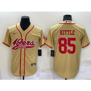 Nike 49ers 85 George Kittle Gold Vapor Baseball Limited Men Jersey