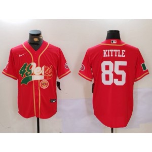 Nike 49ers 85 George Kittle Mexico Red Mexico Vapor Baseball Limited Men Jersey