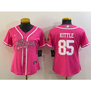 Nike 49ers 85 George Kittle Pink Vapor Baseball Limited Women Jersey