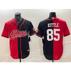 Nike 49ers 85 George Kittle Red Black Split Vapor Baseball Limited Men Jersey