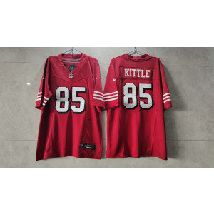 Nike 49ers 85 George Kittle Red Throwback 2023 F.U.S.E Vapor Limited Men Jersey