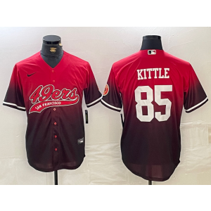 Nike 49ers 85 George Kittle Red Vapor Baseball Limited Men Jersey