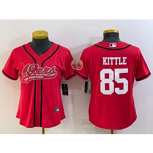 Nike 49ers 85 George Kittle Red Vapor Baseball Limited Women Jersey