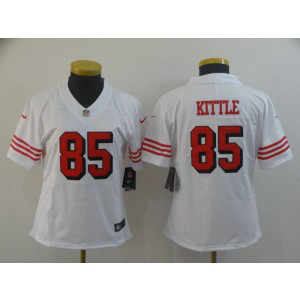 Nike 49ers 85 George Kittle White Color Rush Limited Women Jersey