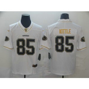Nike 49ers 85 George Kittle White Gold Vapor Untouchable Limited Men Jersey