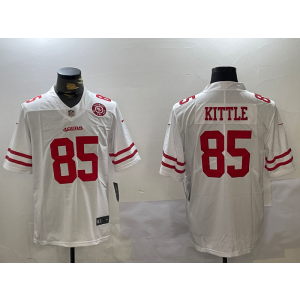 Nike 49ers 85 George Kittle White Team Logo Vapor Limited Men Jersey