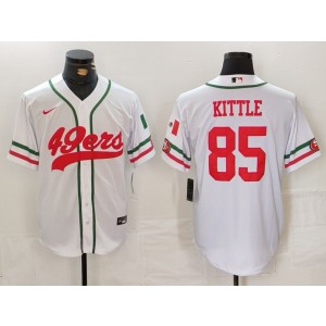 Nike 49ers 85 George Kittle White Vapor Baseball Limited Men Jersey
