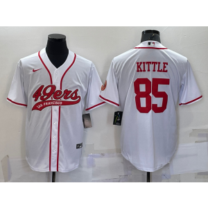 Nike 49ers 85 George Kittle White Vapor Baseball Limited Men Jersey