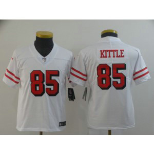Nike 49ers 85 George Kittle White Vapor Throwback Limited Youth Jersey