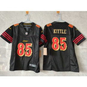 Nike 49ers 85 George kittle Black Gold Rivalries F.U.S.E. Vapor Limited Women Jersey