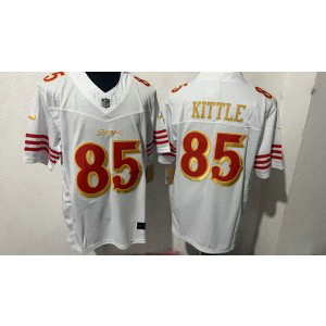 Nike 49ers 85 George kittle White Gold 2025 Rivalries F.U.S.E. Vapor Limited Men Jersey
