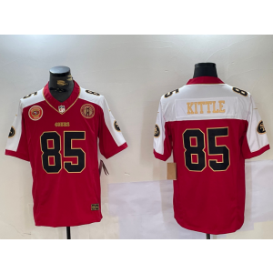 Nike 49ers 85 Kittle Black Red Thankgiving Day F.U.S.E. Vapor Limited Men Jersey