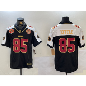Nike 49ers 85 Kittle Black Thanksgiving Day F.U.S.E. Vapor Limited Men Jersey