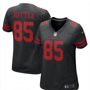 Nike 49ers 85 Kittle Black Vapor Untouchable Limited Women Jersey