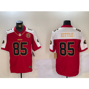 Nike 49ers 85 Kittle Red White Gold F.U.S.E. Vapor Limited Men Jersey Nike 49ers 85 Kittle Red White Gold F.U.S.E. Vapor Limited Men Jersey