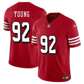 Nike 49ers 92 Chase Young Red 2023 F.U.S.E Vapor Limited Men Jersey