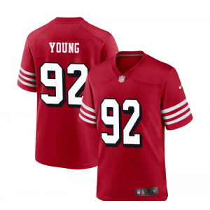 Nike 49ers 92 Chase Young Throwback Red Vapor Untouchable Limited Men Jersey