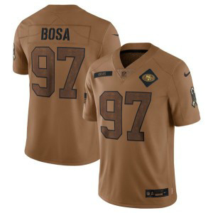 Nike 49ers 97 Nick Bosa 2023 Brown Salute To Service Limited Men Jersey