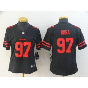 Nike 49ers 97 Nick Bosa Black 2019 NFL Draft Vapor Untouchable Limited Women Jersey
