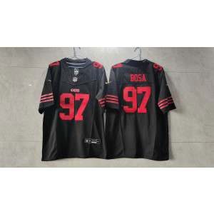 Nike 49ers 97 Nick Bosa Black 2023 F.U.S.E Vapor Limited Men Jersey