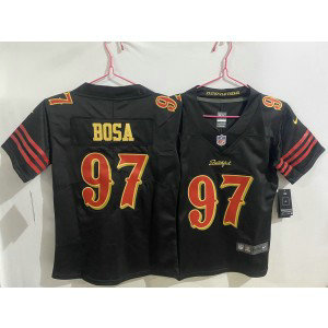 Nike 49ers 97 Nick Bosa Black Gold Rivalries Vapor Limited Youth Jersey